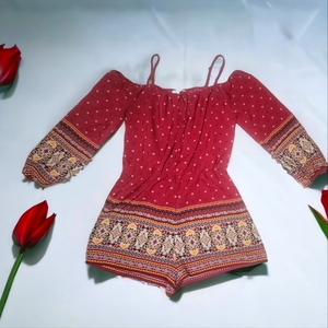 Charlotte Russe Paisley Boho-Chic Style Romper‎